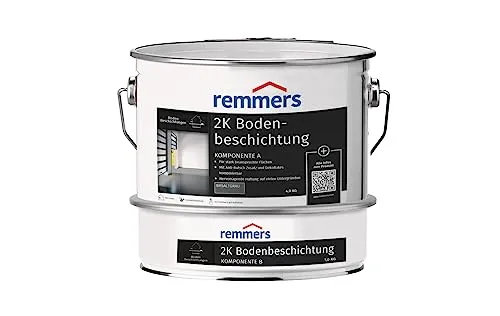 Remmers 2K Bodenbeschichtung, basaltgrau, seidenglänzend - 5 kg - Betonfarben - Hochleistungs-Bodenversiegelung für stark beanspruchte Flächen, ideal für Werkstätten und Büroräume, mit hervorragender Haftung und dekorativen Möglichkeiten.