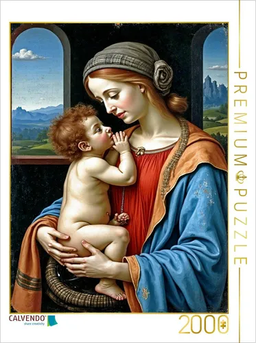 CALVENDO Puzzle Madonna Litta von Leonardo da Vinci (1490) - 2000 Teile - Erleben Sie die faszinierende Darstellung der Madonna in einem hochwertigen Puzzle. Mit präziser Stanzung und exzellenter Druckqualität bietet dieses 2000-teilige Puzzle ein unterhaltsames Erlebnis für die ganze Familie.
