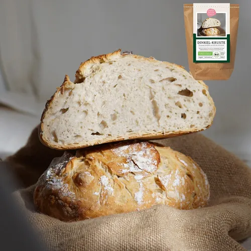 Bio Dinkel Kruste Brotbackmischung  - Brot Dinkel ohne Weizen Dinkelbrot backen