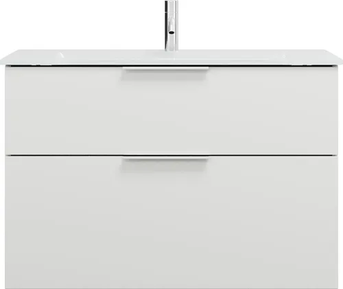 burgbad Eqio Glas-Waschtisch inklusive Waschtischunterschrank, Breite 920mm, SEYX092F6582A0070G0146