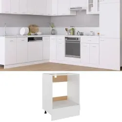 vidaXL Herdumbauschrank Weiß 60x46x81,5cm - Midi- & Hochschränke für Küchen, funktional und langlebig mit Regalboden für Backofen, ideal für einen aufgeräumten Küchenraum.