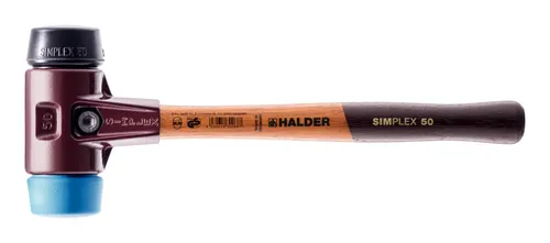 HALDER Schonhammer SIMPLEX, 3012.050 - Hämmer mit austauschbaren Gummi- und TPE-Einsätzen, ergonomischem Akazienholzstiel und ideal für Garten- und Landschaftsbau.