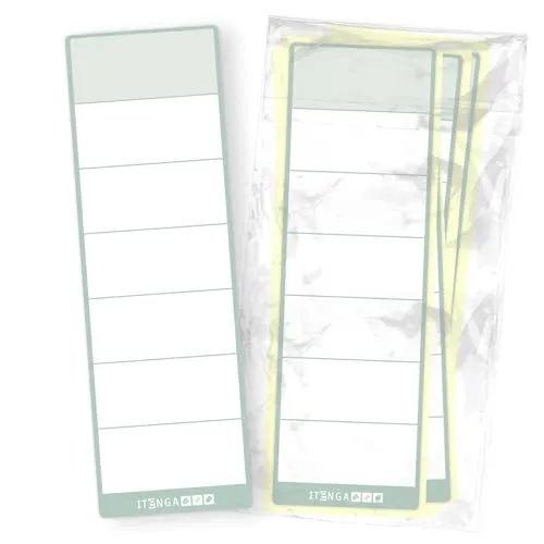 itenga 50x Ordneretiketten Ordnerrückenschild für breite Ordner I Aufkleber für Ordnerrücken selbstklebend aus Haftpapier 6x19cm (eukalyptus grün)