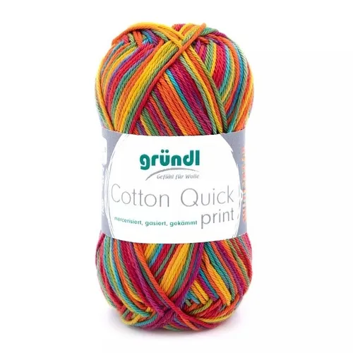 GRÜNDL WOLLE COTTON QUICK PRINT CARBEVAL 50 g in grün von Gründl