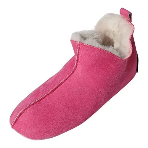 Hollert Lammfell Hausschuhe - Bali in Pink, Größe EUR 41 - Bequeme Lammfell Hausschuhe aus feinstem Merino Lammfell, ideal für ganzjährige Nutzung. Perfekt als Bettschuh, bieten sie Wohlfühlkomfort und fördern die Durchblutung.