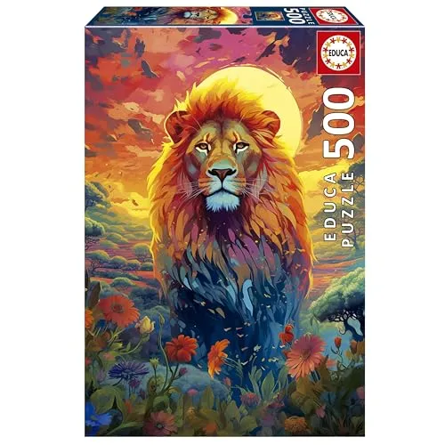 Educa - Puzzle 500 Teile für Erwachsene | Majestätischer Blick auf den Löwen. Maße: 34 x 48 cm. Ab 11 Jahren (20261)