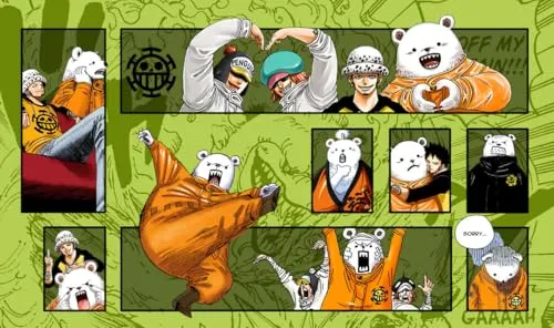 WAIFUWORLD SHOP One Piece Spielfeld Bepo (Heart Pirates) Spielmatte mit Zonen | Trading Card Game Playmat kompatibel mit One Piece Trading Card Game | Kartenspielmatte Bepo