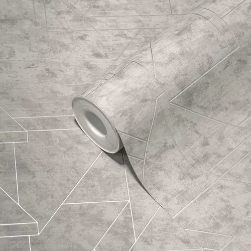 living walls Vliestapete Metropolitan Stories - Grafische Metallic-Tapete - Hochwertige Vliestapete mit elegantem Metall-Effekt, ideal für Wohnzimmer, Schlafzimmer oder Flur. Dimensionsstabil, einfach zu verarbeiten und rückstandslos abziehbar.