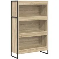 vidaXL Bücherregal Sonoma 80 x 30 x 155 cm - Industrielles Bücherregal aus Holzwerkstoff, ideal für stilvolle Innenräume. Robuste Stahlbeine sorgen für Stabilität, während das elegante Design Platz für Bücher und Deko bietet.