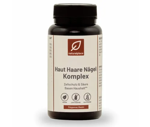 naturalplace® Haut Haare Nägel Komplex, Vitalpilze, Hyaluronsäure und Kieselerde, Kapseln, 1 er 60 St., 40 g 80 ml