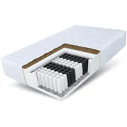 Taschenfederkernmatratze NATURAL MAX 90x200, 140x200, 160x200, 180x200 cm - Matratze mit 7 Liegezonen, Allergiker geeignet und doppelseitig nutzbar für individuellen Schlafkomfort.