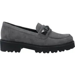 Gabor Leder-Mokassins in Grau, Größe 40 für Damen - Damen Mokassins von Gabor in stilvollem Grau, mit rutschhemmender Sohle und elegantem Block-Absatz - ideal für Alltag und Freizeit.