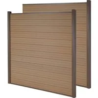 MCW WPC-Sichtschutz Savoie - 2er Set 3,75m Teak - Gartenzäune mit modernem WPC-Material, witterungsbeständig und einfach aufzubauen. Ideal für Privatsphäre auf Terrasse oder im Garten.