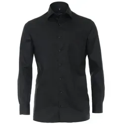 CASAMODA Businesshemd extra langer Arm 72cm Uni Comfort Fit Schwarz 49 - Herrenhemd aus 100% Baumwolle, bietet hohen Tragekomfort und eine bequeme Passform, ideal für große Größen mit extra langem Arm.