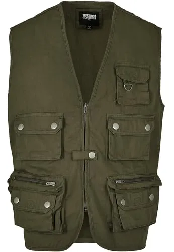 Urban Classics Herren Weste Worker Vest Jacke, per Pack Grün (Dark-Olive 00551), XXXX-Large (Herstellergröße: 4XL)