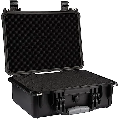 SEVICO Universalbox Kamera-Schutzkoffer robuste Schutzkoffer aus Kunststoff mit Schaumstoffpolsterung und Druckausgleichsventil - Ideal für Elektronik und Kameraausrüstung Outdoor-Fotokoffer