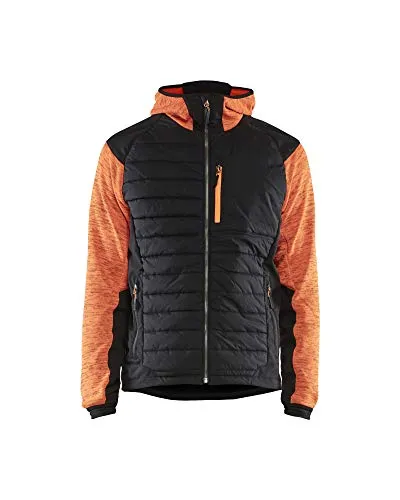 Hybrid Jacke 5930 von Blakläder - High Vis Orange/Schwarz 4XL - Funktionsjacke mit dünn gepolsterter Vorder- und Rückseite sowie Softshell-Stoff für optimale Bewegungsfreiheit. Ideal für kältere Arbeitsumgebungen - vielseitig einsetzbar als Jacke oder Pullover.