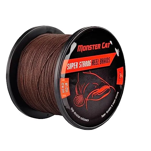 Tandem Baits Monster Cat Super Strong Braids Geflochtene Angelschnur Angelzubehör Wels-Angeln Zubehör Angelsehne 250 m 60 kg 132 lb