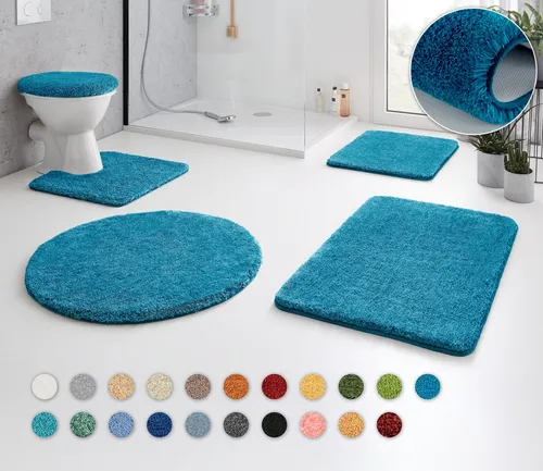 Kleine Wolke Badematte RELAX - Badteppich, rutschhemmend und fußbodenheizungsgeeignet, aus 100% Polyacryl für sicheren Komfort im Badezimmer. Erhältlich in verschiedenen Farben und Formen.