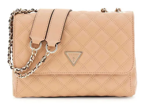 Guess Umhängetasche Compound Convertible Flap Bag beige|braun - Stilvolle Umhängetasche aus hochwertigem Polyurethan, mit verstellbarem Schulterriemen und praktischem Magnetverschluss. Ideal für den täglichen Einsatz und vielseitig kombinierbar.