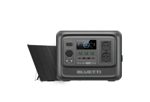 BLUETTI Elite 100 V2 Tragbare PowerStation 1800W - Robuste PowerStation mit 1024Wh, ideal für Camping und Stromausfälle. Kompakt und effizient, ausgestattet mit 2 AC-Ausgängen und Solarunterstützung für nachhaltige Energieversorgung.
