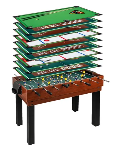 shelfmade Multifunktionaler Spieltisch - 10-in-1 Tischfußball, Billard, Tischtennis und mehr, ideal für Kinder und Erwachsene, stabil und startklar für sofortigen Spielspaß