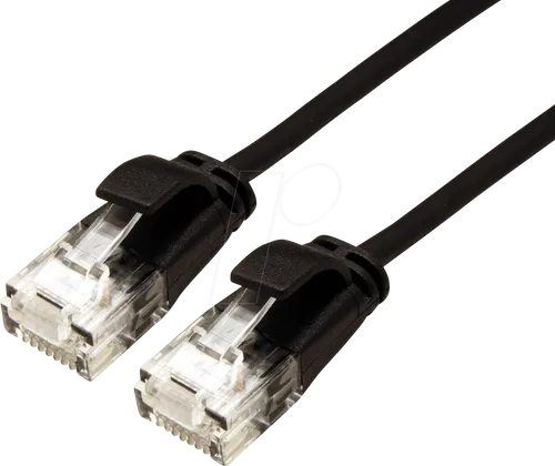 ROLINE 21153957 - Patchkabel Cat.6a, UTP, LSOH, slim, schwarz, 5 m