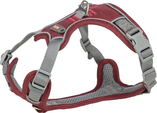 TRIXIE Hunde-Geschirr Premium Active - Sangria 30–40 cm - Hochwertiges Gurtbandhundegeschirr in sangria-rot, ideal für aktive Hunde. Robuste Verarbeitung und verstellbare Passform für optimalen Tragekomfort.