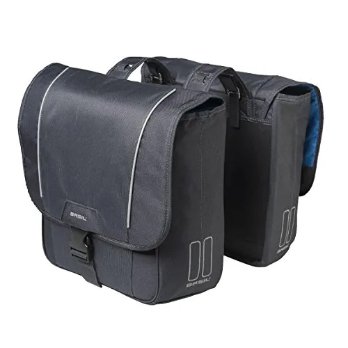Basil Fahrrad Doppelpack Tasche Sport Design Graphite 32L - Fahrradtasche mit 32L Kapazität, reflektierenden Details und wasserabweisendem Material, ideal für Radsport und Gepäckträger.