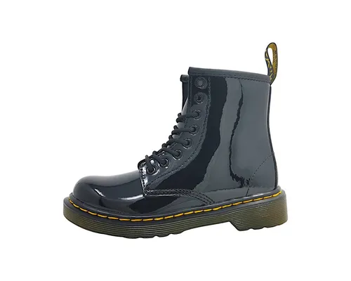 Dr. Martens Unisex Kinder Delaney Bootsschuhe, Schwarz, 29 EU - Wanderschuhe mit gelben Nähten, robust und stylisch für kleine Abenteurer.