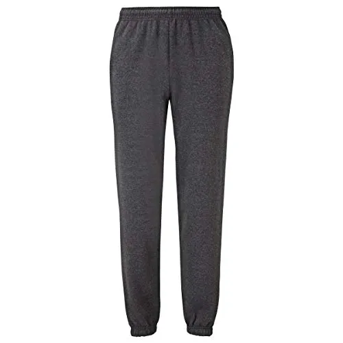 Fruit of the Loom Classic Elasticated Cuff Jog Pants Herren Jogginghose, Größe:S, Farbe:dunkelgrau meliert