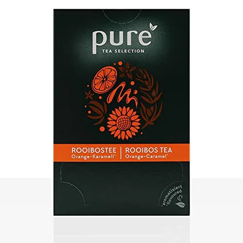 Pure Tea Selection Rooibos Orange Karamell | Kräutertee | 25 Teebeutel aus Maisstärke gewebt und industriell kompostierbar | 25 x 3g