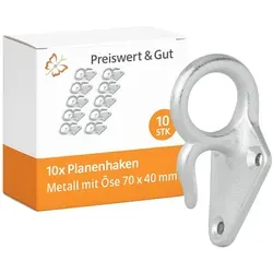Preiswert&Gut 10x Dreilochplanenhaken aus Gusseisen - Universalzubehör für Anhängerkupplungen: Extrem belastbare, feuerverzinkte Gusseisenhaken für sichere Fixierungen bei Planen und Netzen – ideal für den Außenbereich.