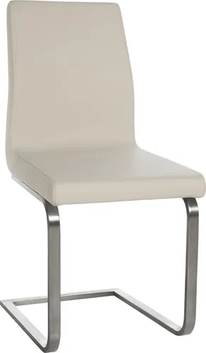 CLP Esszimmerstuhl Belfort - Moderner Freischwinger mit gepolsterter Sitzfläche - Esszimmerstuhl mit elegantem Design und ergonomischer Rückenlehne für maximalen Sitzkomfort. Robustes Edelstahlgestell und pflegeleichtes Kunstleder machen ihn ideal für jedes moderne Zuhause.