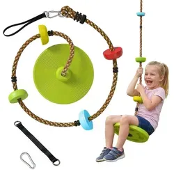 AIYAPLAY Kletterseil Schaukel mit Plattform für Kinder - Robuste Rundschaukel mit rutschfester Scheibe und strapazierfähigem PE-Seil, ideal für Outdoor-Spielspaß. Fördert Balance und Koordination – perfekt für Kinder von 3-8 Jahren. Einfache Montage an Bäumen oder Gestellen.