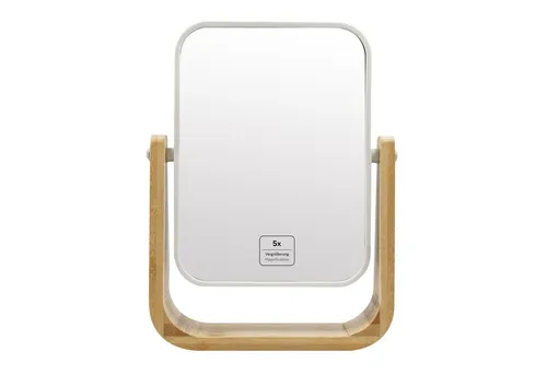 PARSA Beauty Standspiegel Essential mit Bambusfuß & 5-fach Vergrößerung - Stilvoller Kosmetikspiegel mit hochwertigem Bambusfuß – ideal für präzise Anwendungen. Die 5-fache Vergrößerung ermöglicht detailgenaues Arbeiten und die 360°-Drehfunktion sorgt für Flexibilität in jeder Position.