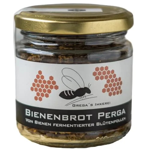Bienenbrot (Perga) 100g - Natürlich fermentierter Blütenpollen vom Imker - Genießen Sie unser hochwertiges Bienenbrot aus fermentiertem Blütenpollen. Ideal als Topping für Joghurt, Müsli und Desserts – für einen natürlichen Genuss aus der deutschen Familienimkerei.