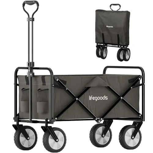 LifeGoods Bollerwagen Faltbar in grau von LifeGoods