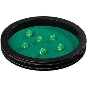 Philos 3204 - Kunstleder Würfelbrett mit 6 Würfeln, ideal für gesellige Spieleabende und stilvolle Präsentation