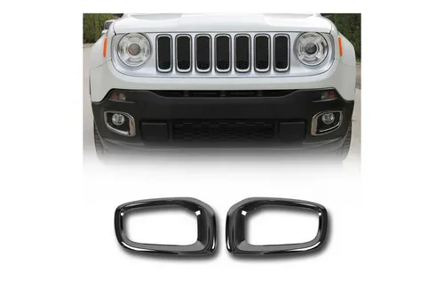 Nebelscheinwerfer Zierleisten Stoßstange Vorne Chrom für Jeep Renegade - Schutz- & Zierleisten für Jeep Renegade, hochwertiges Chromdesign, das Ihrem Fahrzeug einen eleganten Look verleiht und gleichzeitig optimalen Schutz bietet.