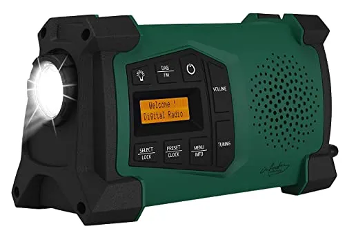 infactory Dynamo Radio: Mobiles Kurbelradio mit DAB+ und Solarpanel - Robustes Outdoor-Radio mit DAB+ und UKW, Notfall-Warn-Funktion und Powerbank-Funktion für bis zu 22 Stunden Musik. Ideal für Camping und Abenteuer im Freien!