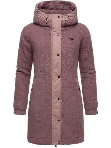 Ragwear Damen Fleecejacke Cousy Mauve - Funktionsjacke aus kuschligem Teddyfleece, wärmeisolierend und schnelltrocknend, ideal für trendige Looks im Herbst und Frühling mit hohem Tragekomfort.