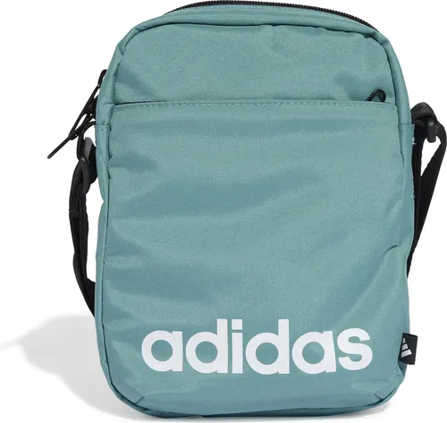 adidas Unisex LINEAR Organizer, Powder Teal/Black/White, One Size - Sport-Schultertasche mit praktischem Hauptfach und zusätzlicher Reißverschlusstasche, ideal für den täglichen Gebrauch oder Fitness