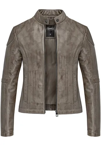 REPUBLIX Lederjacke OPAL Echtleder Damen Biker Zipper Jacke
