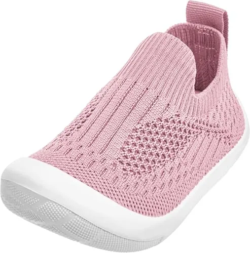 Playshoes Freizeitschuh Strick Unisex Kinder Sneaker, Rosa Strick, 22 EU - Sneaker für Mädchen, bequeme Slip-On-Freizeitschuhe mit flexibler, griffiger Sohle und atmungsaktivem Obermaterial – ideal für Kindergarten und Freizeit.