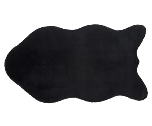 Gözze Teppich aus Kunstleder 70 x 130 cm - Anthrazit - Eleganter Teppich aus hochwertigem Kunstfell, ideal als Vorleger. Pflegeleicht und langlebig, sorgt für stilvolle Akzente in jedem Raum.