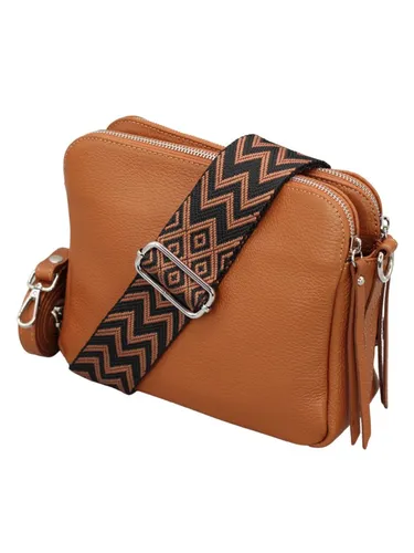 Adel Bags Schultertasche MARA Umhängetasche für Damen, Schultertasche aus Echtleder, hergestellt in Italien, mit 2 Riemen