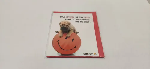 Allgemeine Wünsche – Smiley - Glückwunschkarte im Format 8 x 6,5 cm