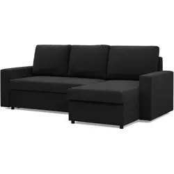 Ecksofa Neo mit Schlaffunktion, Schwarz von Mebligo