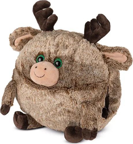 NOXXIEZ Kuscheltier Rentier - Plüschtier mit Muff-Funktion - Kuscheltiere mit Multifunktion: Dieses süße Rentier hält deine Hände warm und dient gleichzeitig als treuer Begleiter und Kissen. Ideal für kalte Tage und perfekt zum Kuscheln!